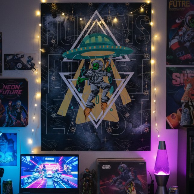 Lustigt citat Humans finns inte rymdtemat Poster (Skapare uppladdad)