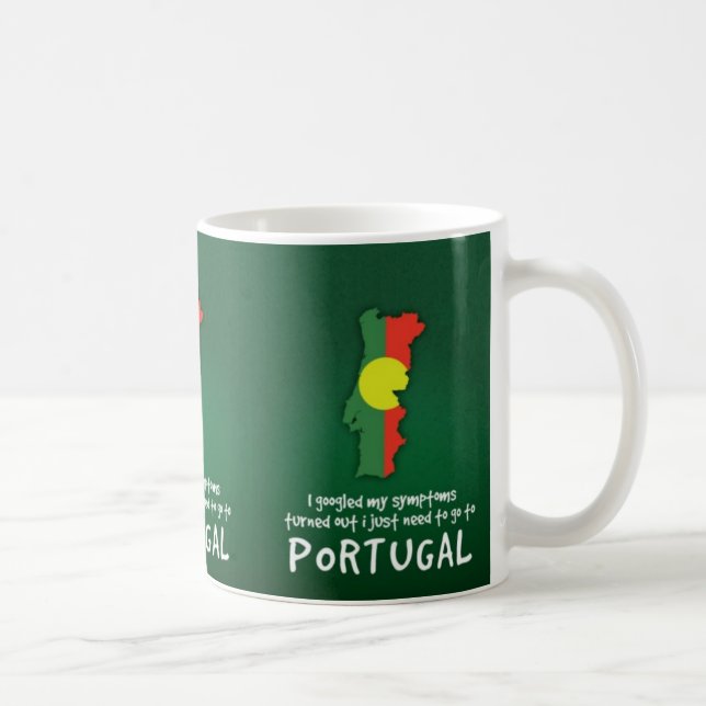 Lustigt citat I Googled Mina symtom Portugal Kaffemugg (Höger)