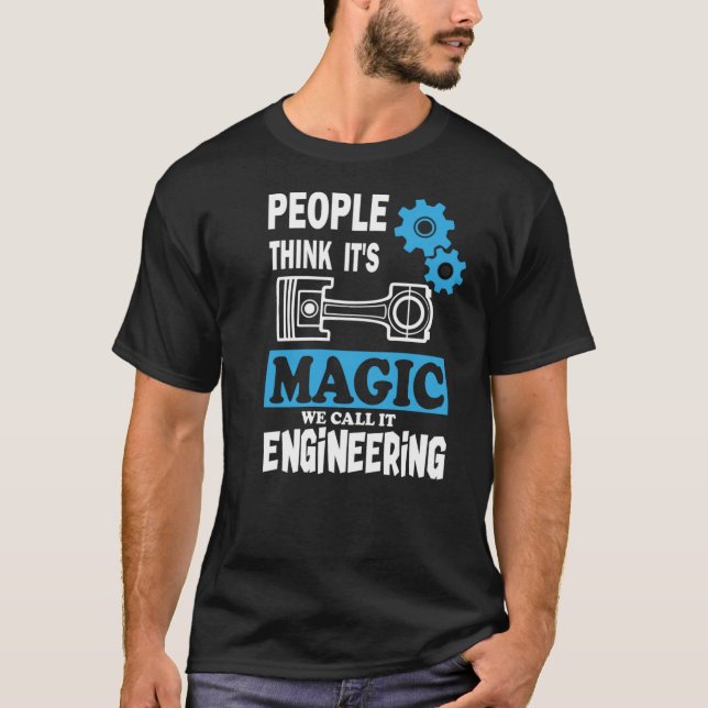 Lustigt citat ingenjör coola magi   t shirt (Framsida)