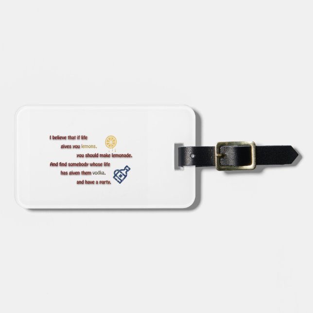 Lustigt citat - jag tror att om livet ge dig... bagagebricka (Horisontell Framsida)