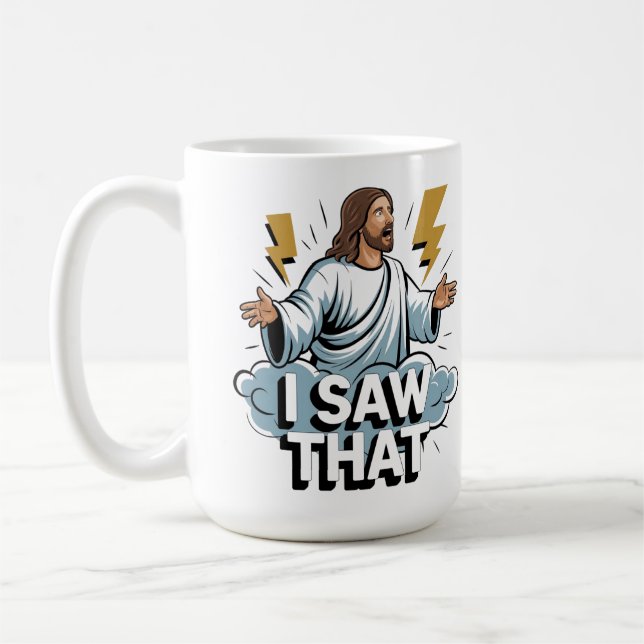 Lustigt citat Jesus Meme Jag såg att kristna Poste Kaffemugg (Vänster)