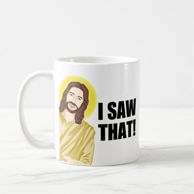 Lustigt citat Jesus Memme... Jag såg att kristen Kaffemugg (Vänster)