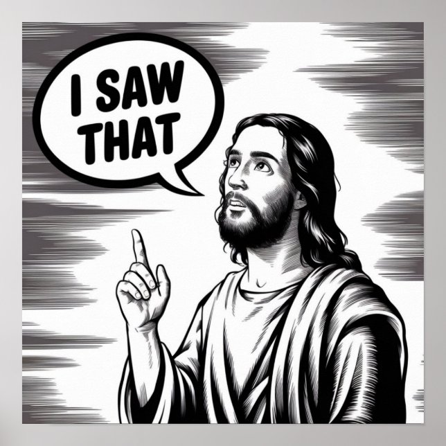 Lustigt citat Jesus Memme... Jag såg att kristen Poster (Framsidan)
