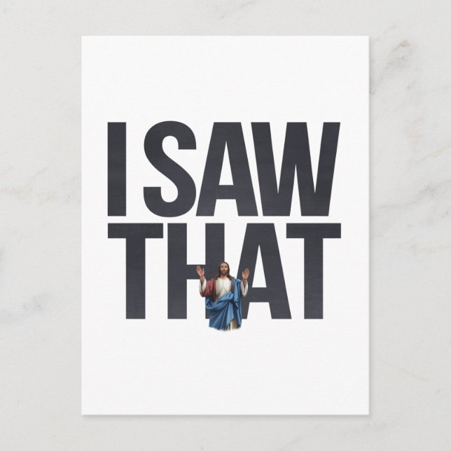 Lustigt citat Jesus Memme... Jag såg att kristen Vykort (Framsida)