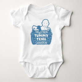 Lustigt citat: "Literal Tummy Time Champion Blue" T Shirt