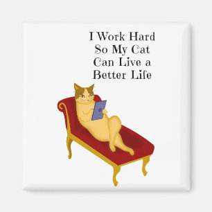 Lustigt citat med illustration av Cat Kärlek Magnet