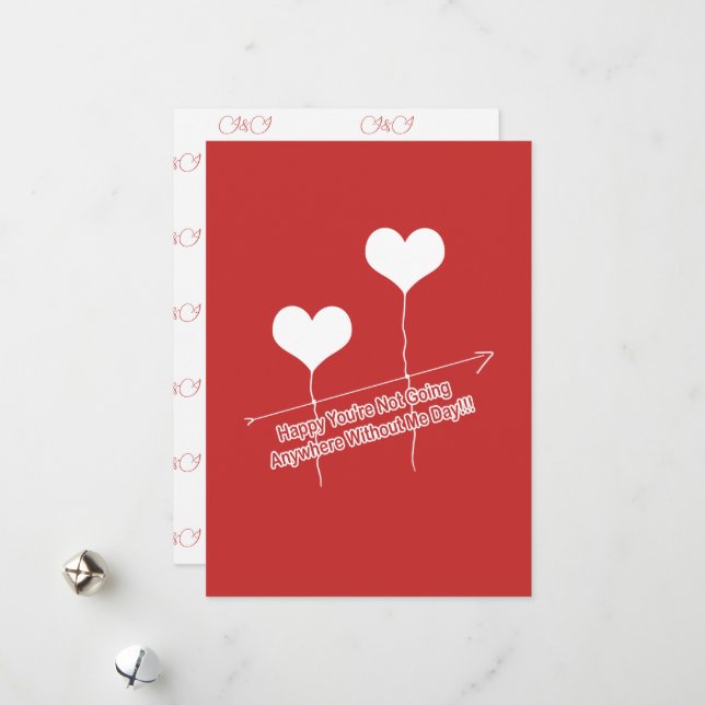 Lustigt citat och Hjärtformade bubblor Julkort (Fram/Back In Situ)