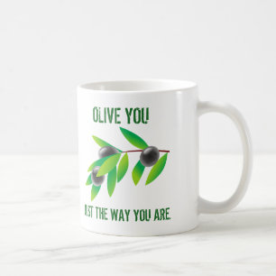 Lustigt citat Olive. Precis som du är. Kaffemugg