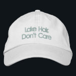 Lustigt citat Sjö Hair Tag inte typografi Broderad Keps<br><div class="desc">Sjö Hair,  bry dig inte - Lustigt att säga i en söt blå glastbokstäver. Kan vara personlig. Kontakta mig med frågor eller förfrågningar.</div>