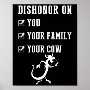 Lustigt citattecken är oärliga på ditt Cow S Poster