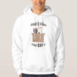 Lustigt citattecken Hemmet är där katten är placer Hoodie