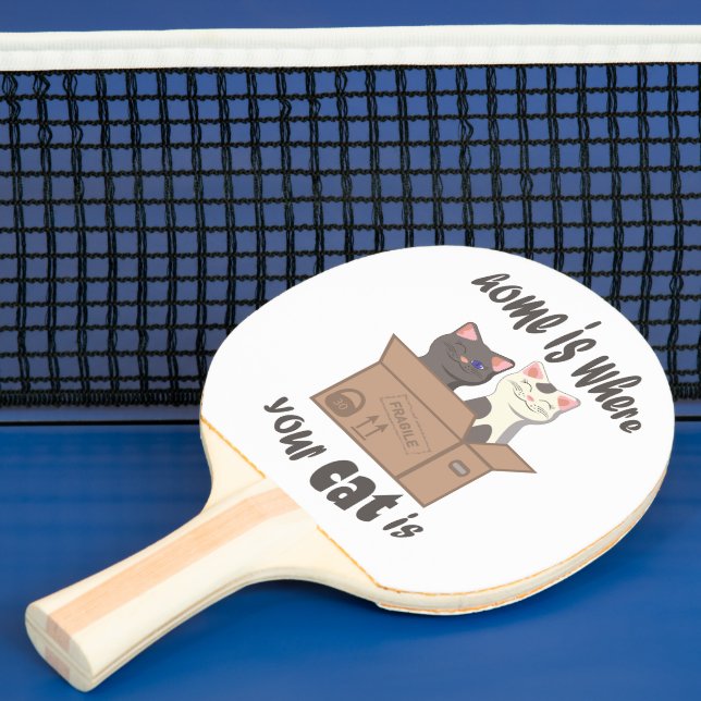 Lustigt citattecken Hemmet är där katten är placer Pingisracket (Insitu)