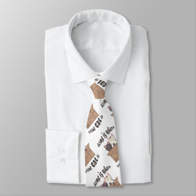 Lustigt citattecken Hemmet är där katten är placer Slips (Bunden)