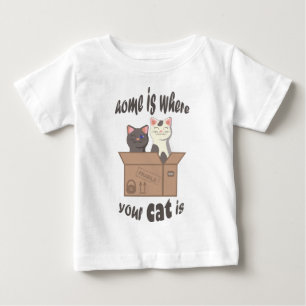 Lustigt citattecken Hemmet är där katten är placer T Shirt