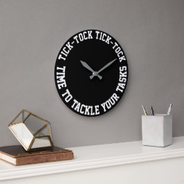 Lustigt citerar Motiv Black Round Wall Clock Stor Klocka