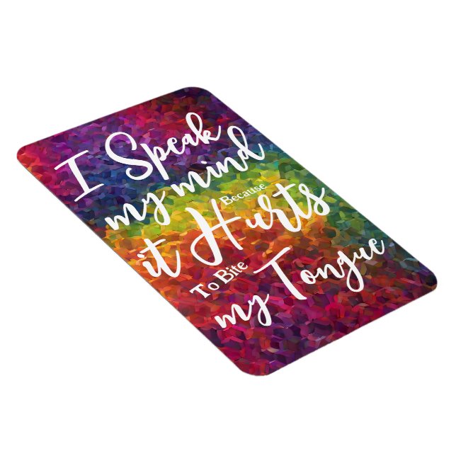 Lustigt citerar Ord, talar ditt sinne kylskåp Magnet (Högersidan)