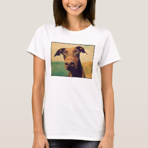Lustigt Closeup of a Natural Doberman Hund T Shirt