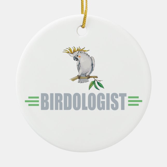 Lustigt Cockatiel Julgransprydnad Keramik (Framsidan)