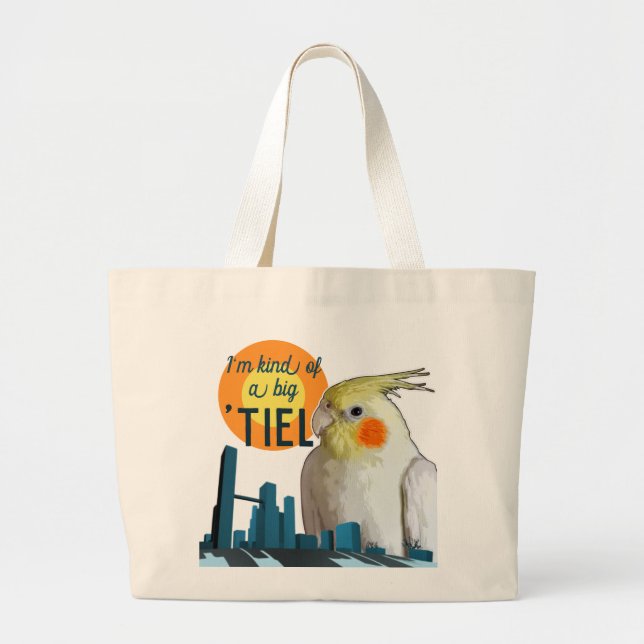 Lustigt Cockatiel-typ av en gigantisk kutéfågel Jumbo Tygkasse (Framsidan)