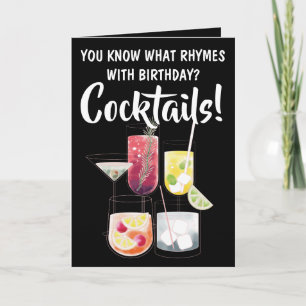 Lustigt Cocktails, dragande födelsedagskort Kort