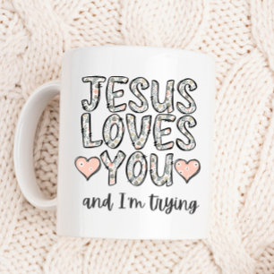 Lustigt Coffee Mugg, Jesus Kärlek Du och jag försö Kaffemugg