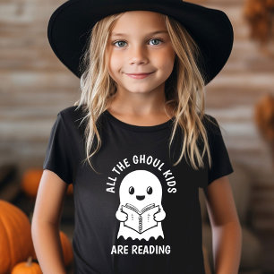 Lustigt Coola Ghost GHOUL Kids läser T Shirt
