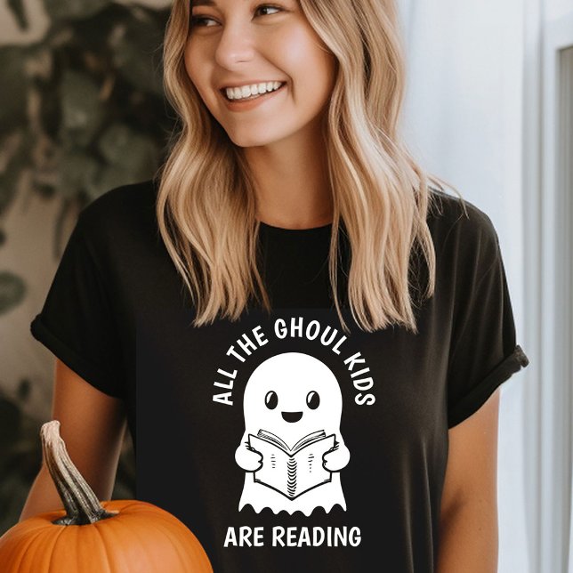 Lustigt Coola Ghost GHOUL Kids läser T Shirt (Skapare uppladdad)