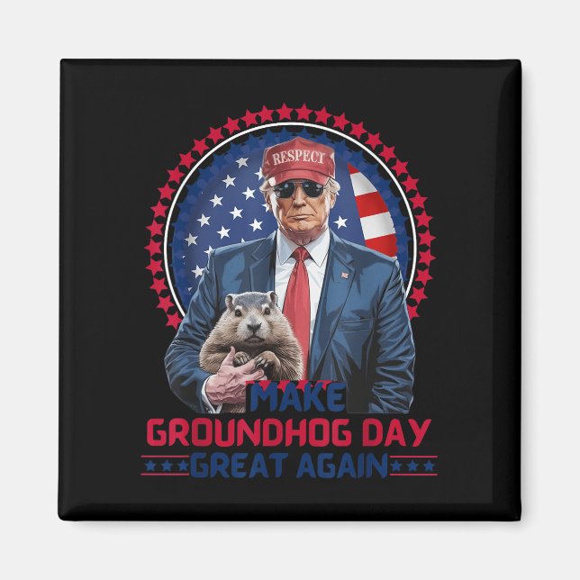 Lustigt Coola Groundhog Gör till Groundhog Day Gre Magnet (Framsidan)