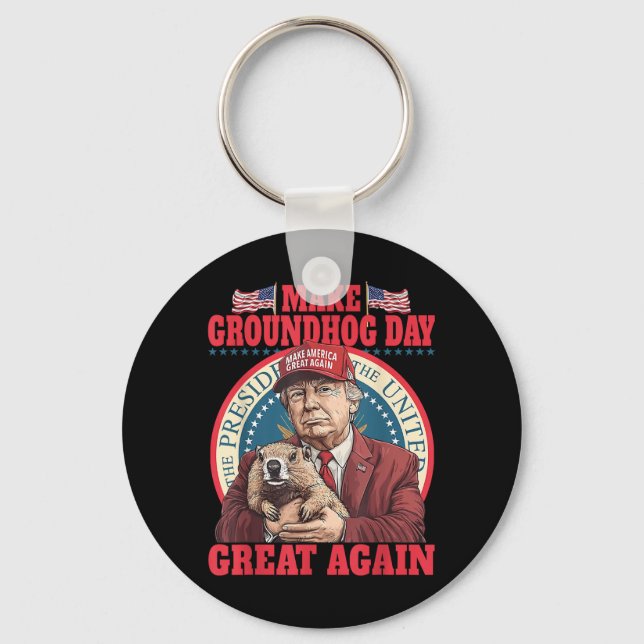 Lustigt Coola Groundhog Gör till Groundhog Day Gre Nyckelring (Framsida)