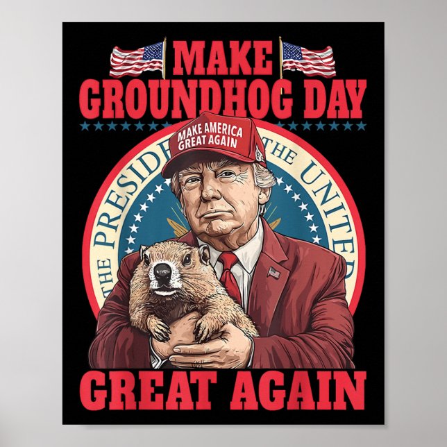 Lustigt Coola Groundhog Gör till Groundhog Day Gre Poster (Framsidan)