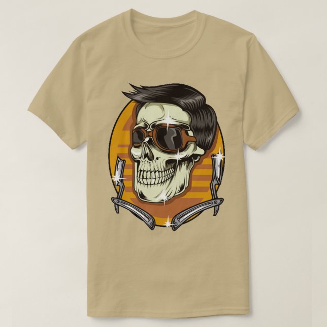 lustigt coola i Skull-barbershop T Shirt (Design framsida)