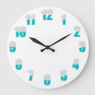 Lustigt coola, stort halvfyllt tal - teal stor klocka