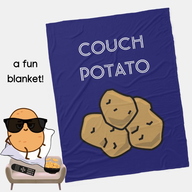 Lustigt "Couch Potato" - Binge - Se introduvert My Fleecefilt (A fun blanket for the lovable couch potato in your life. Blue. Choice of colors available. )