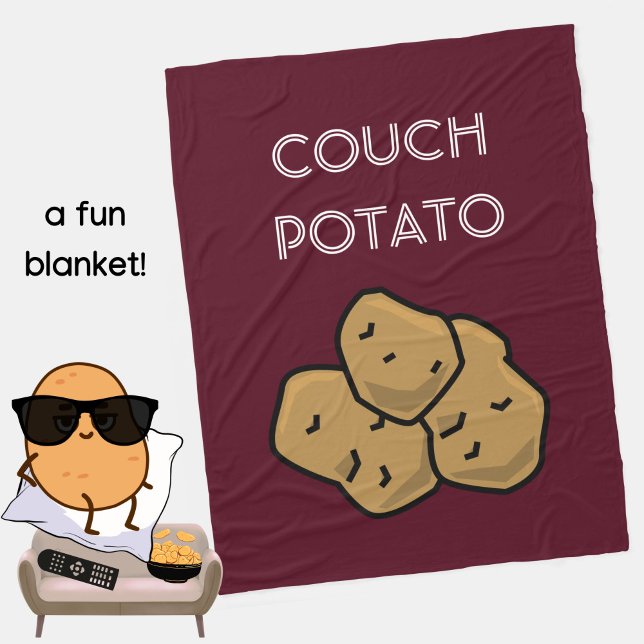 Lustigt "Couch Potato" - Binge - Se introduvert My Fleecefilt (A fun blanket for the lovable couch potato in your life. Burgundy. Choice of colors available. )
