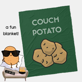 Lustigt "Couch Potato" Binge-tittande på Introvert Fleecefilt