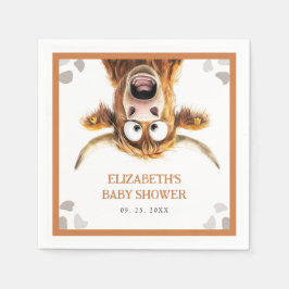 Lustigt Cow Baby Shower Pappersservett