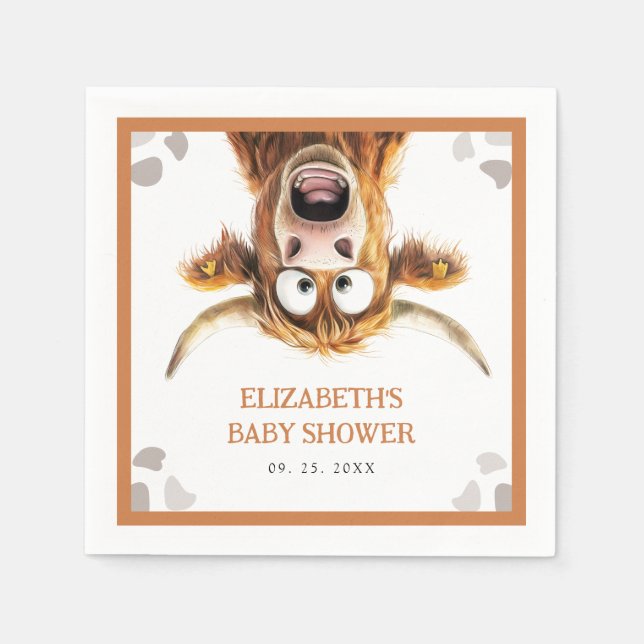 Lustigt Cow Baby Shower Pappersservett (Framsidan)