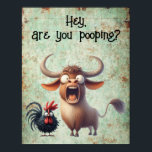 Lustigt Cow & Chicken... Popar du? (projektionsyta Poster<br><div class="desc">Lustigt Cow & Chicken...  är du på pooping?</div>