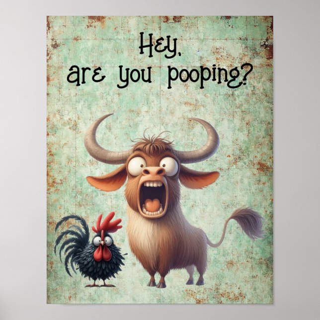 Lustigt Cow & Chicken... Popar du? (projektionsyta Poster (Framsidan)