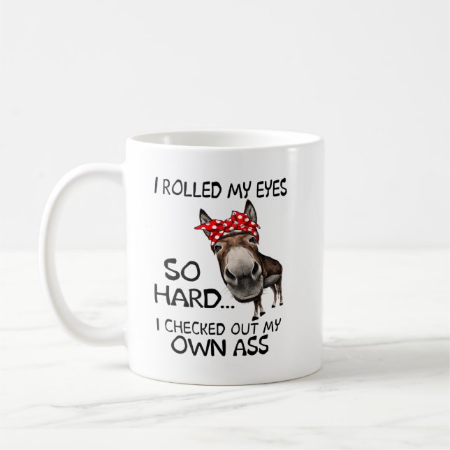 Lustigt Cow Heifer jag rullade Öga så hårt Kaffemugg (Vänster)