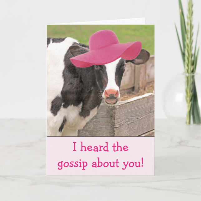 Lustigt Cow och Gossip kommer bra Kort (Framsida)