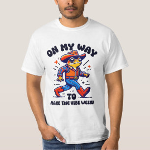 Lustigt Cowboy Frog "make the Vibe Konstig" T-Shir T Shirt