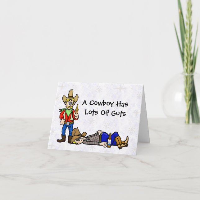 Lustigt Cowboyöl Beer-drickskort Kort (Framsida)