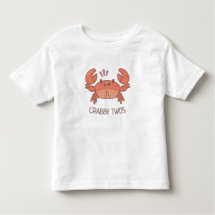 Lustigt Crabby Twos Crab Pun T Shirt