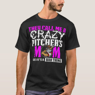 Lustigt Crazy Baseball Pitchers Mamma babbläckpå T Shirt