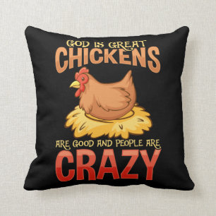 Lustigt Crazy Chicken Älskare Gift Hen Humor Kudde