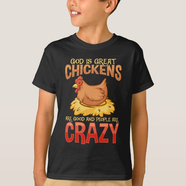 Lustigt Crazy Chicken Älskare Gift Hen Humor T Shirt (Framsida)