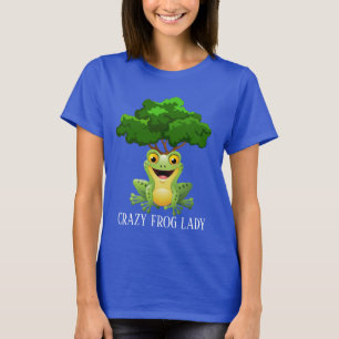 Lustigt Crazy groda dam lägger till text T Shirt