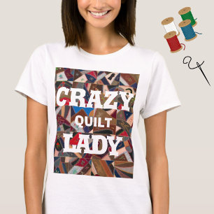 Lustigt "Crazy Quilt Dam" Vintage Patchwork Quilt T Shirt