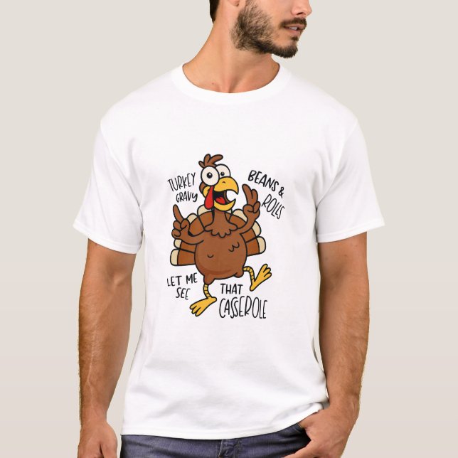 Lustigt Crazy-Thanksgiving Turkiet T Shirt (Framsida)